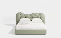 Gaetano Pesce for Meritalia "Nubola Bed" Italian Sand Leather Tufted Double Bed