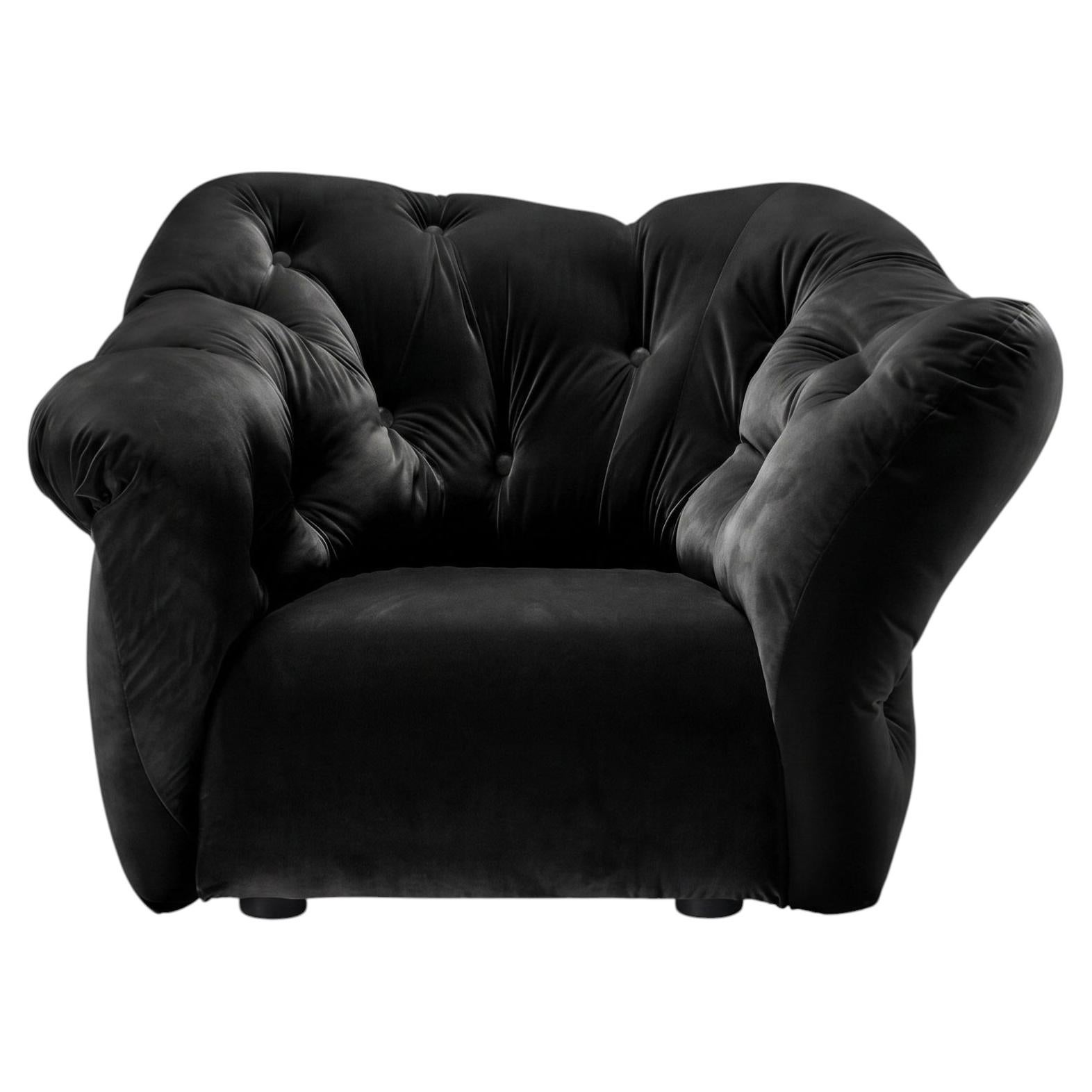 Gaetano Pesce for Meritalia "Nubola" Luxury Armchair in Wine Velvet, Italy