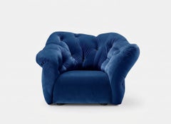 Gaetano Pesce for Meritalia "Nubola" Luxury Armchair in Cobalt Velvet, Italy