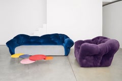Gaetano Pesce for Meritalia "Nubola" Luxury Armchair in Purple Velvet, Italy