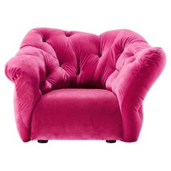 Gaetano Pesce for Meritalia "Nubola" Luxury Armchair in Pink Velvet, Italy