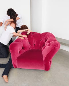 Gaetano Pesce for Meritalia "Nubola" Luxury Armchair in Pink Velvet, Italy