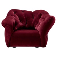Gaetano Pesce for Meritalia "Nubola" Luxury Armchair in Red Velvet, Italy