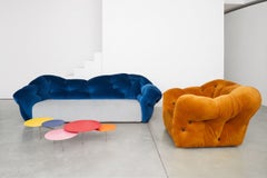 Gaetano Pesce for Meritalia "Nubola" Luxury Armchair in Ochre Velvet, Italy