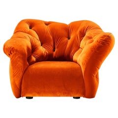 Gaetano Pesce for Meritalia "Nubola" Luxury Armchair in Orange Velvet, Italy
