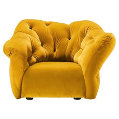 Gaetano Pesce for Meritalia "Nubola" Luxury Armchair in Yellow Velvet, Italy