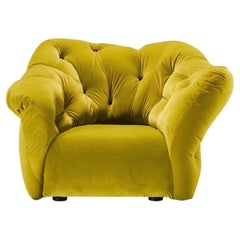 Gaetano Pesce for Meritalia "Nubola" Luxury Armchair in Lime Velvet, Italy
