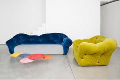 Gaetano Pesce for Meritalia "Nubola" Luxury Armchair in Lime Velvet, Italy
