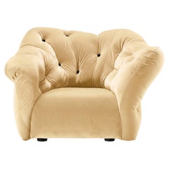 Gaetano Pesce for Meritalia "Nubola" Luxury Armchair in Cream Velvet, Italy