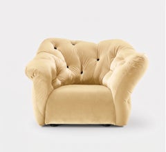 Gaetano Pesce for Meritalia "Nubola" Luxury Armchair in Cream Velvet, Italy