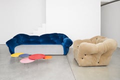 Sillón de lujo «Nubola» de Gaetano Pesce para Meritalia, en terciopelo color avellana, Italia