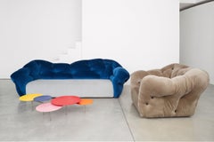 Sillón de lujo «Nubola» de Gaetano Pesce para Meritalia, en terciopelo color arena, Italia