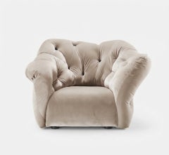 Sillón de lujo «Nubola» de Gaetano Pesce para Meritalia, en terciopelo gris, Italia
