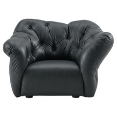 Sillón de lujo «Nubola» de Gaetano Pesce para Meritalia, en piel color grafito, Italia