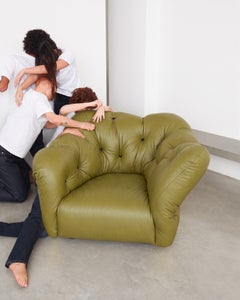 Gaetano Pesce for Meritalia "Nubola" Luxury Armchair in Taupe Leather, Italy