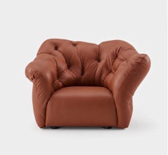 Gaetano Pesce for Meritalia "Nubola" Luxury Armchair in Bronze Leather, Italy