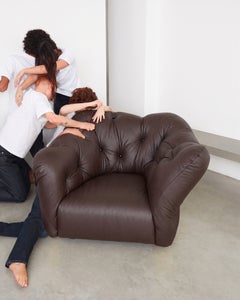 Gaetano Pesce for Meritalia "Nubola" Luxury Armchair in Wine Leather, Italy