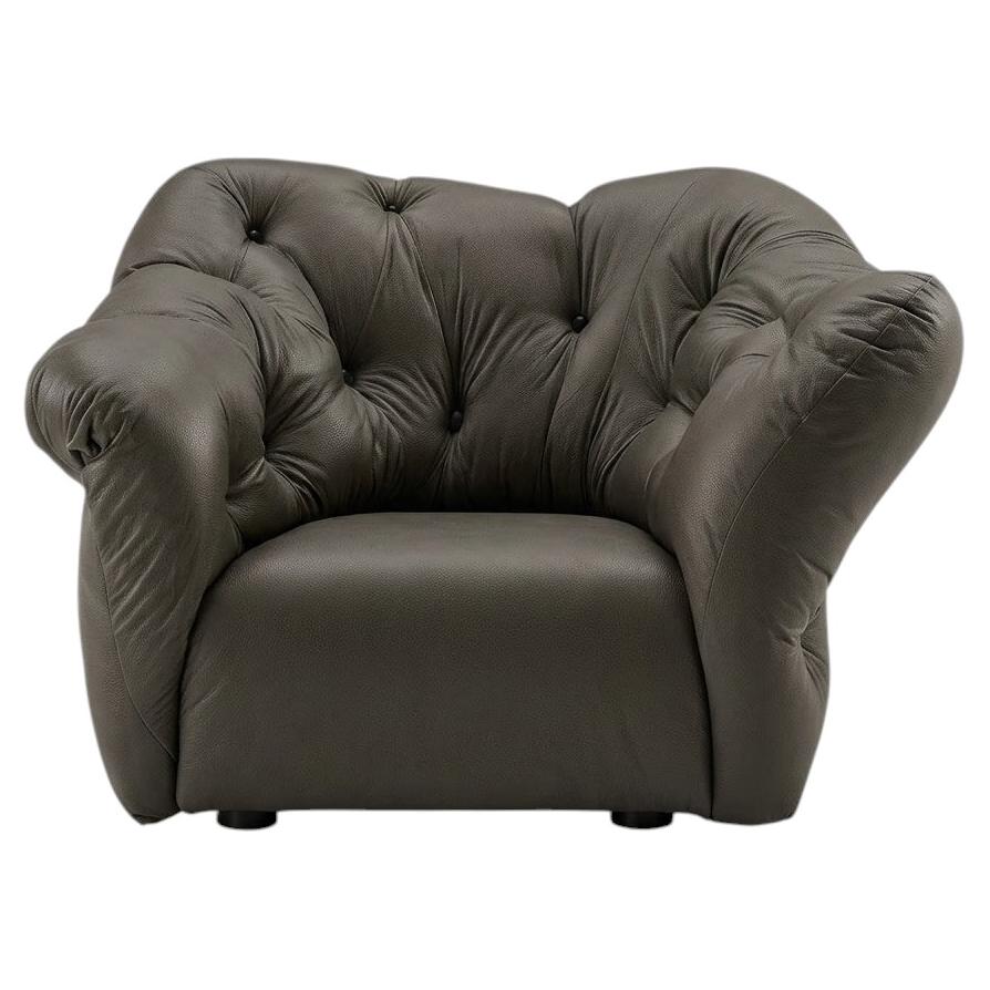 Gaetano Pesce for Meritalia "Nubola" Luxury Armchair in Brown Leather Italy
