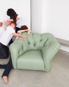 Gaetano Pesce for Meritalia "Nubola" Luxury Armchair in Grey Leather Italy