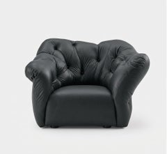 Gaetano Pesce for Meritalia "Nubola" Luxury Armchair in Graphite Leather Italy