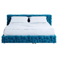 Luxury Italian Double Bed - Gaetano Pesce for Meritalia La Michetta Bed 214 Cyan