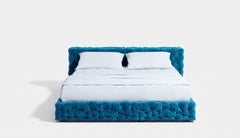 Luxury Italian Double Bed - Gaetano Pesce for Meritalia La Michetta Bed 214 Cyan
