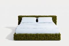 Luxuriöses italienisches Doppelbett – Gaetano Pesce für Meritalia: Bett „La Michetta“ 214, Farbe „Sage“