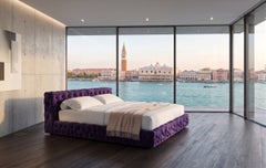 Luxury Italian Double Bed-Gaetano Pesce for Meritalia La Michetta Bed 214 Purple