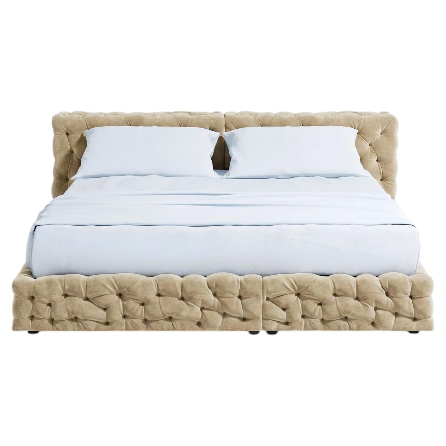 Luxury Italian Double Bed Gaetano Pesce Meritalia La Michetta Bed 214 Hazelnut