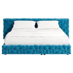Luxury Italian Double Bed - Gaetano Pesce for Meritalia La Michetta Bed 251 Cyan