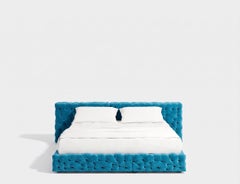 Luxury Italian Double Bed - Gaetano Pesce for Meritalia La Michetta Bed 251 Cyan