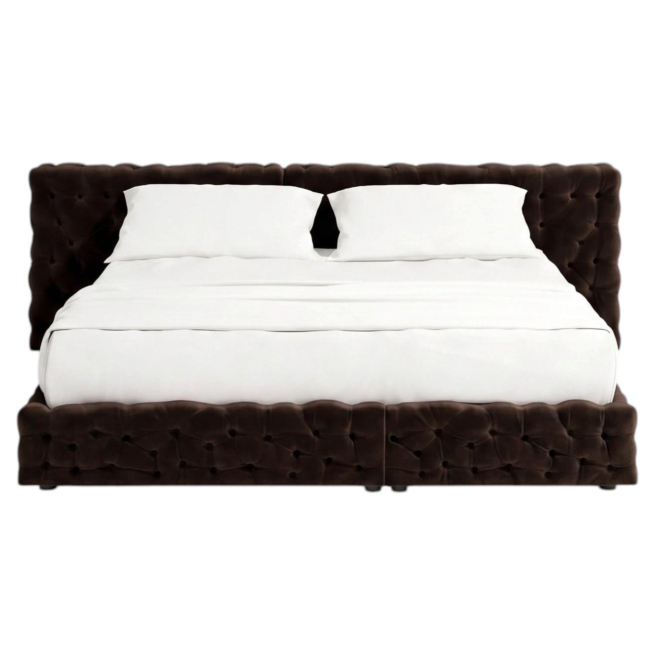 Luxury Italian Double Bed Gaetano Pesce for Meritalia La Michetta Bed 251 Brown