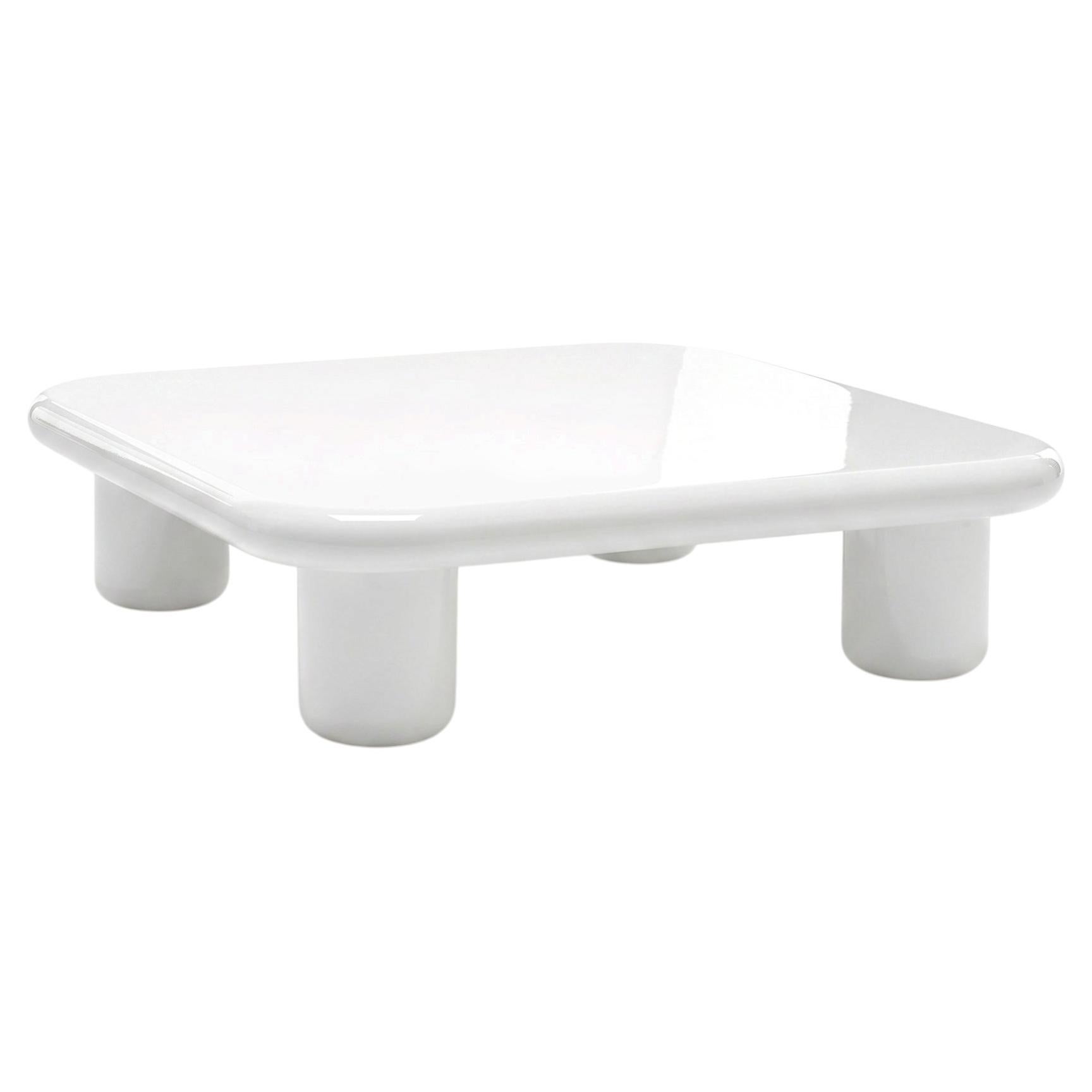 Mogg Bilbao Coffee Table 120×120cm 47.2x47.2 in – Glossy White – Dainelli Studio