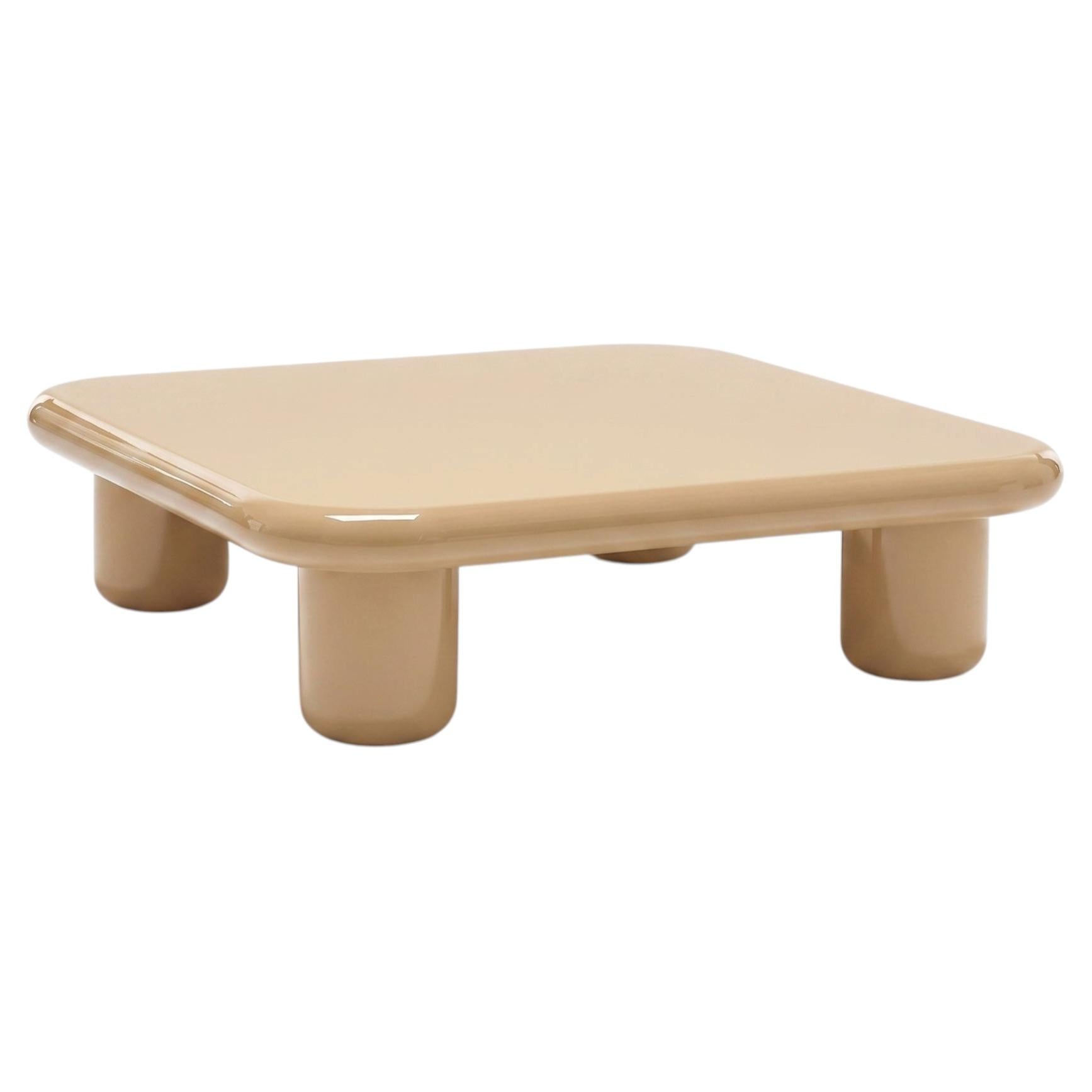 Mogg Bilbao Coffee Table 120×120cm 47.2x47.2 in – Glossy Beige – Dainelli Studio