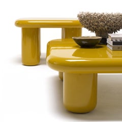 Mogg Bilbao Coffee Table 120×120cm 47.2x47.2 in – Glossy Honey – Dainelli Studio