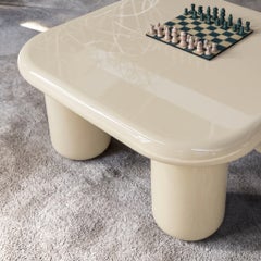Mogg Bilbao Coffee Table 120×120cm 47.2x47.2 in – Glossy Pearl – Dainelli Studio