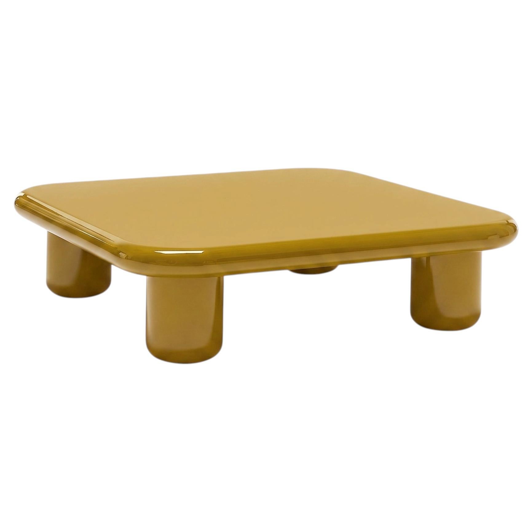 Mogg Bilbao Coffee Table 120×120cm 47.2x47.2 in – Glossy Curry – Dainelli Studio