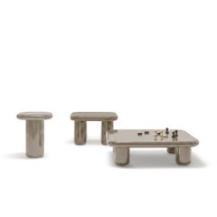 Mogg Bilbao Coffee Table 120×120cm 47.2x47.2in Glossy Beige Grey Dainelli Studio
