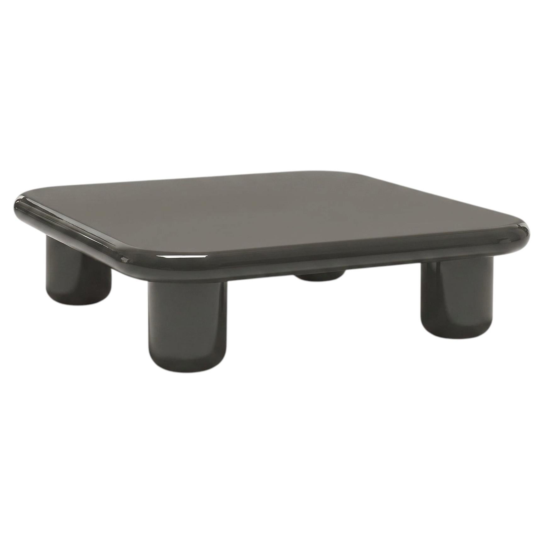 Mogg Bilbao Coffee Table 120×120cm 47.2x47.2in Glossy Umbra Grey Dainelli Studio For Sale