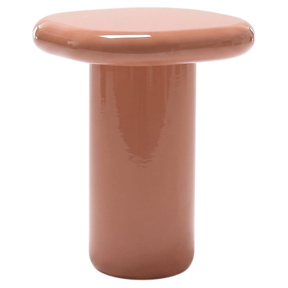 Mogg Bilbao Coffee Table 50x50cm 19.7x19.7 in Glossy Beige red Dainelli Studio For Sale