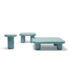 Mogg Bilbao Coffee Table 50x50cm 19.7x19.7 in Glossy Turquoise - Dainelli Studio