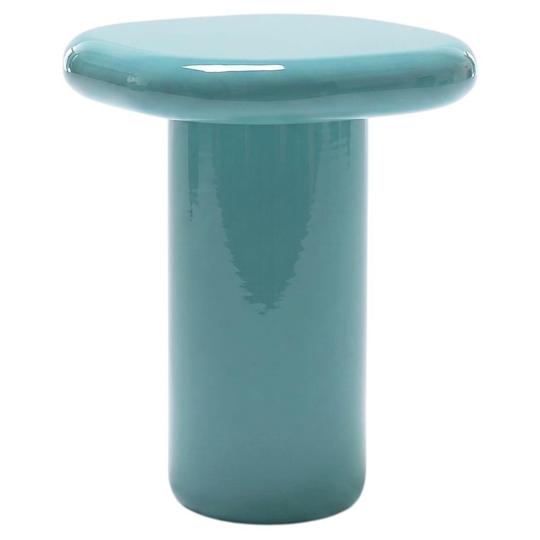 Mogg Bilbao Coffee Table 50x50cm 19.7x19.7 in Glossy Turquoise - Dainelli Studio For Sale