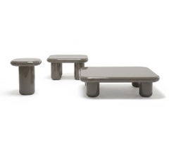 Mogg Bilbao Coffee Table 50x50cm 19.7x19.7 in Glossy Beige Gray Dainelli Studio