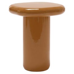 Mogg Bilbao Coffee Table 50x50cm 19.7x19.7 in Glossy Ochre brown Dainelli Studio