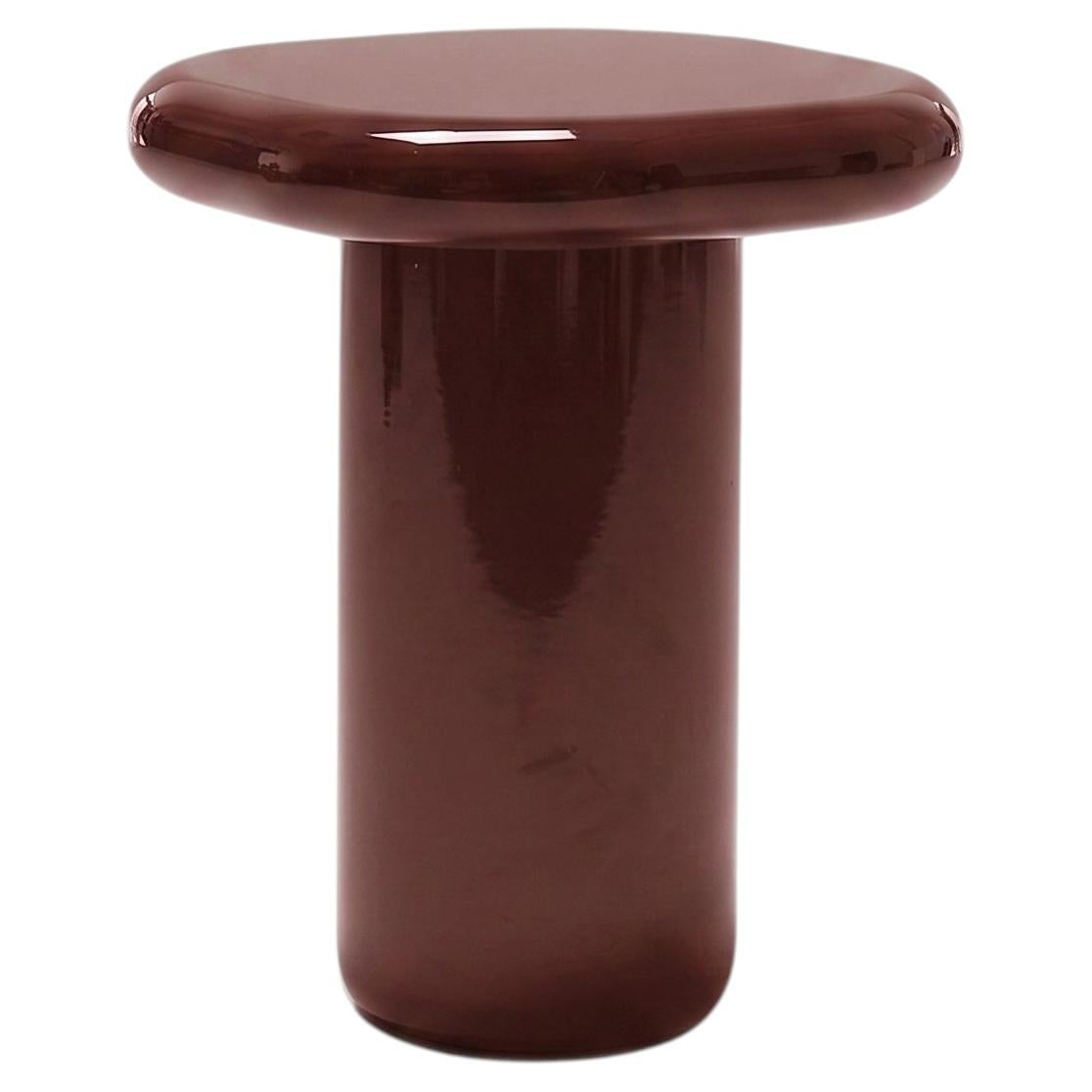 Mogg Bilbao Coffee Table 50x50cm 19.7x19.7 in Glossy Red brown Dainelli Studio For Sale