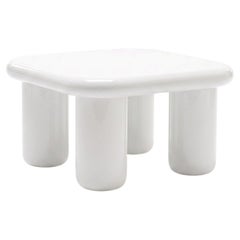 Tavolino Mogg Bilbao 85x85 cm 33,5x33,5 pollici, bianco lucido - Dainelli Studio