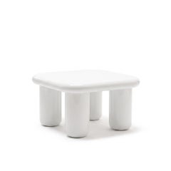 Tavolino Mogg Bilbao 85x85 cm 33,5x33,5 pollici, bianco lucido - Dainelli Studio