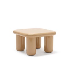 Tavolino Mogg Bilbao 85x85 cm 33,5x33,5 pollici, beige lucido - Dainelli Studio