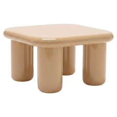 Tavolino Mogg Bilbao 85x85 cm 33,5x33,5 pollici, beige lucido - Dainelli Studio
