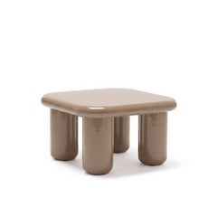 Tavolino Mogg Bilbao 85x85 cm 33,5x33,5 pollici Grigio lucido beige - Dainelli Studio